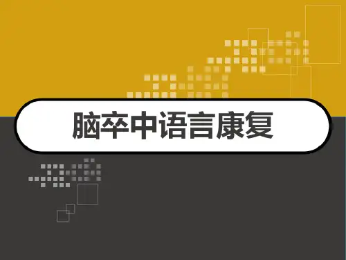脑卒中语言障碍康复 PPT