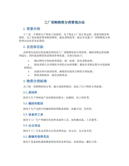 工厂采购物资分类管理办法