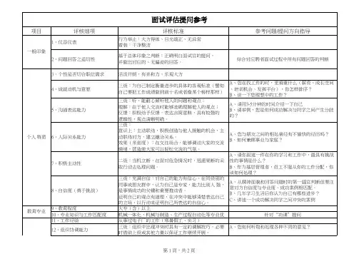 面试评估表(储干)