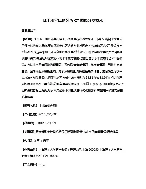 基于水平集的牙齿CT图像分割技术