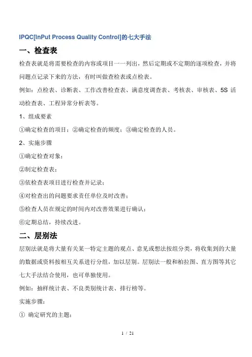 IPQC七大手法