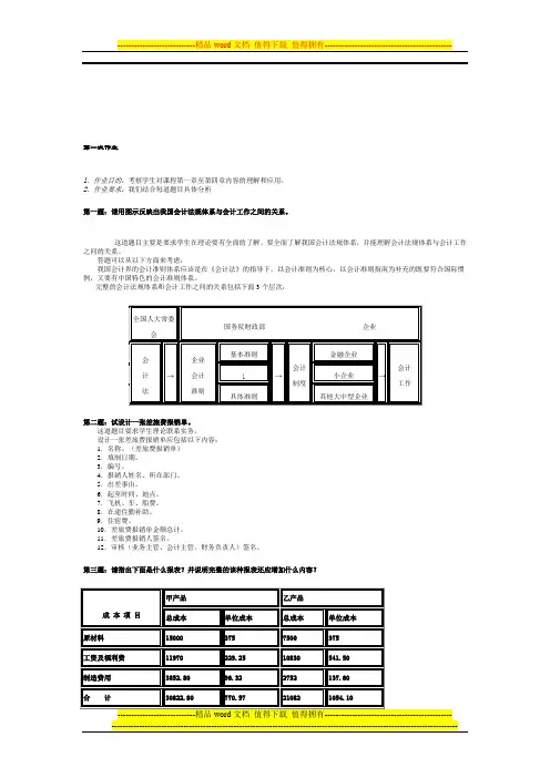 会计制度设计作业答案