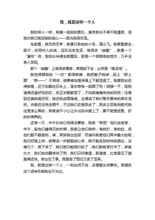 我，就是这样一个人