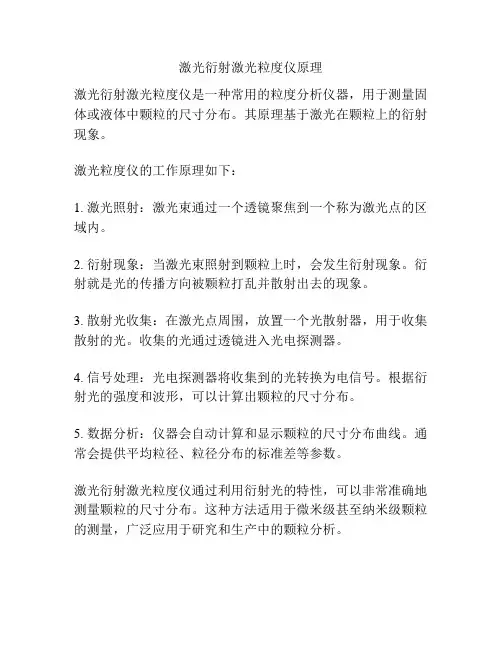 激光衍射激光粒度仪原理