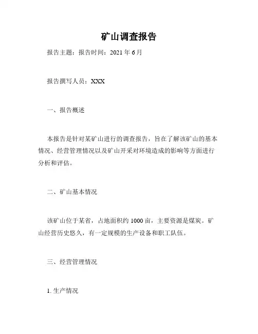 矿山调查报告