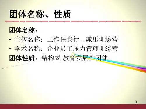 压力管理团辅方案设计ppt课件
