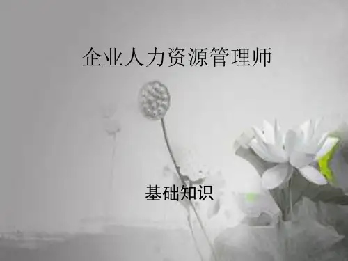 企业人力资源管理师基础知识-PPT