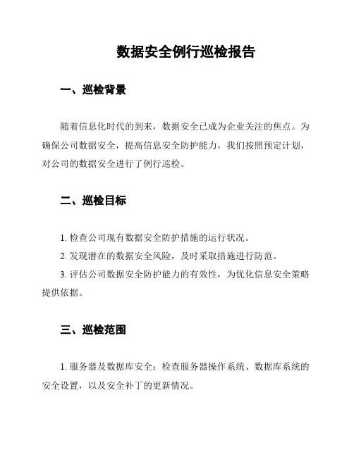 数据安全例行巡检报告
