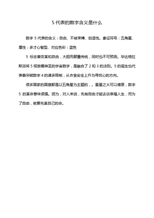 5代表的数字含义是什么