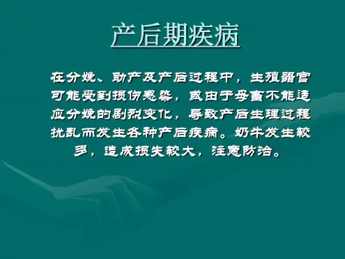 奶牛产后期疾病_2023年学习资料