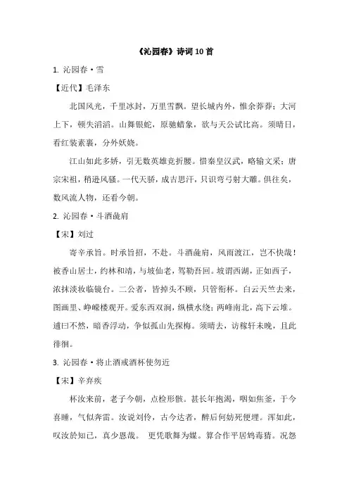 沁园春10首
