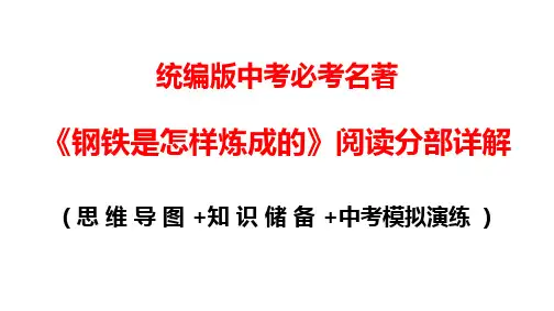 《钢铁是怎样炼成的》阅读分部详解(思维导图 +知识储备 +中考模拟演练 )