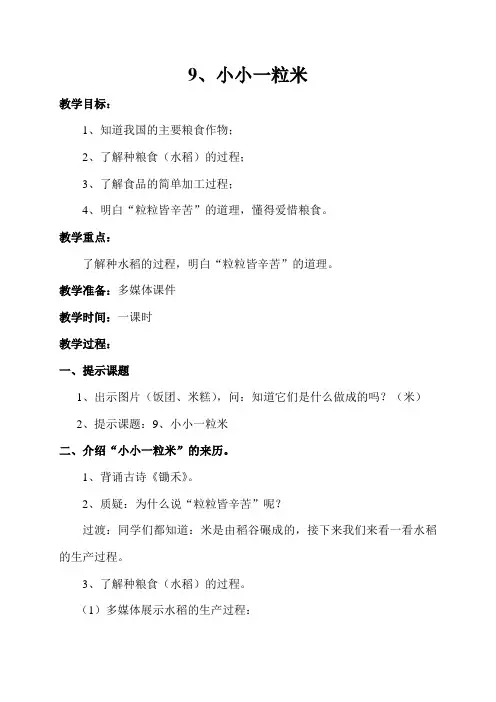 9、小小一粒米