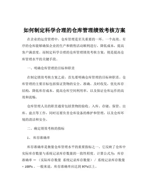 如何制定科学合理的仓库管理绩效考核方案