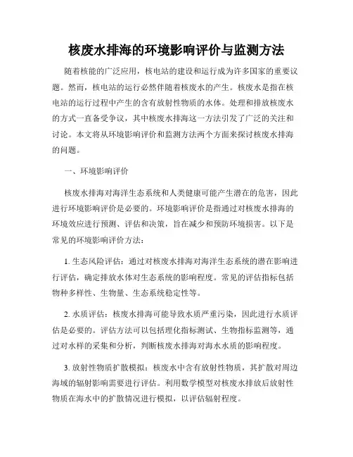 核废水排海的环境影响评价与监测方法