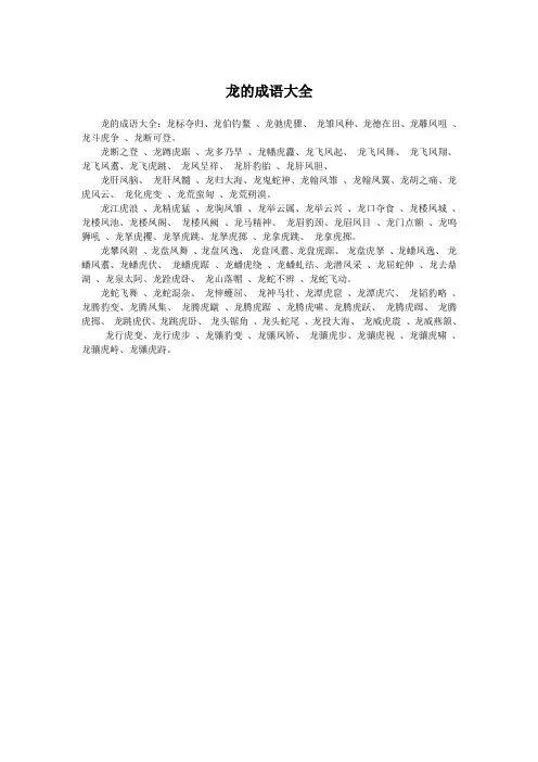 龙的成语大全
