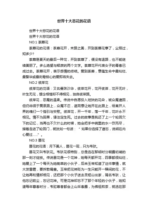 世界十大悲花的花语