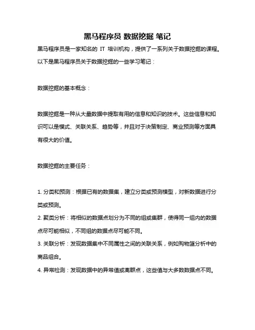 黑马程序员 数据挖掘 笔记