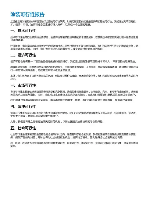涂装可行性报告