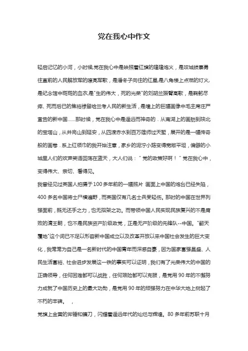 党在我心中征文400字