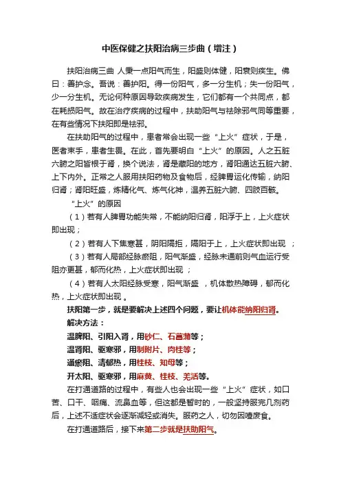 中医保健之扶阳治病三步曲（增注）