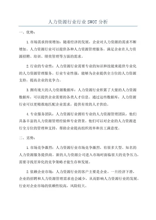 人力资源行业行业SWOT分析