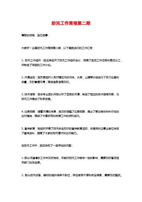 防汛工作简报第二期