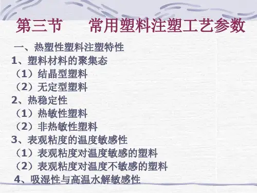 常用塑料注塑工艺参数