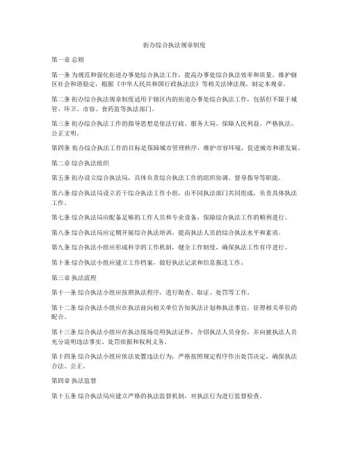 街办综合执法规章制度