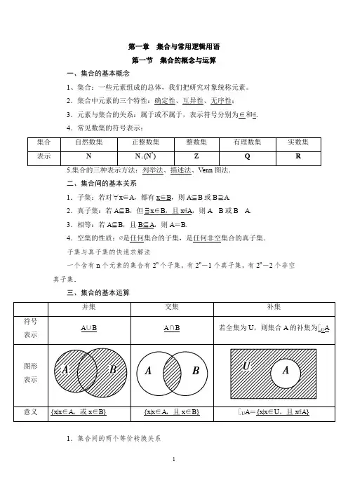 集合与常用逻辑用语
