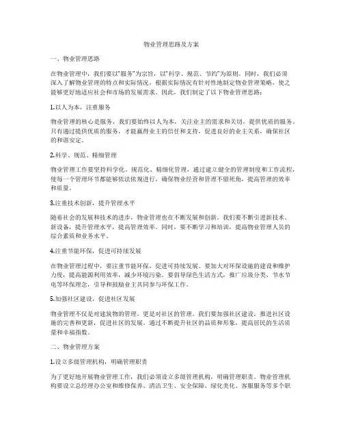 物业管理思路及方案