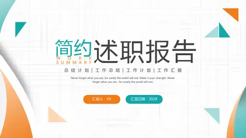 简约述职报告工作总结汇报PPT