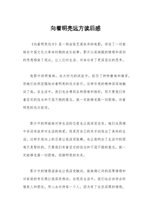 向着明亮远方读后感