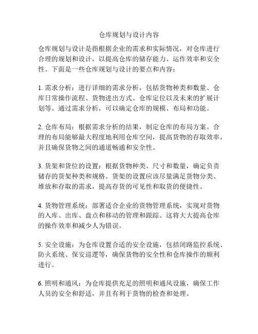 仓库规划与设计内容