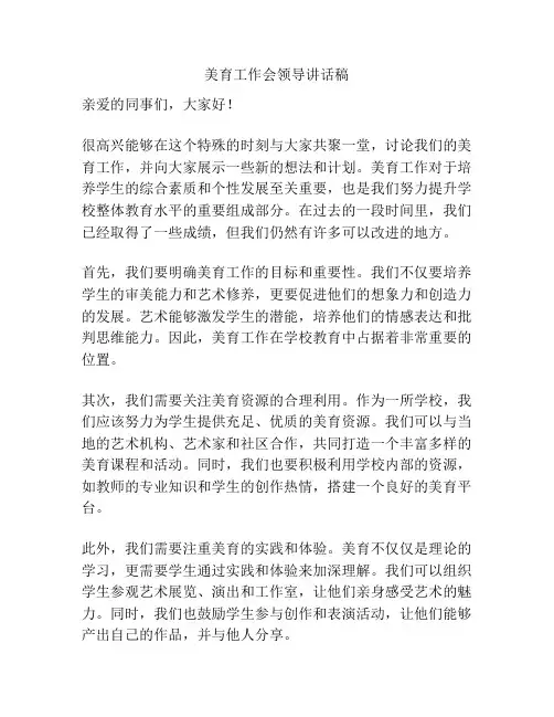美育工作会领导讲话稿