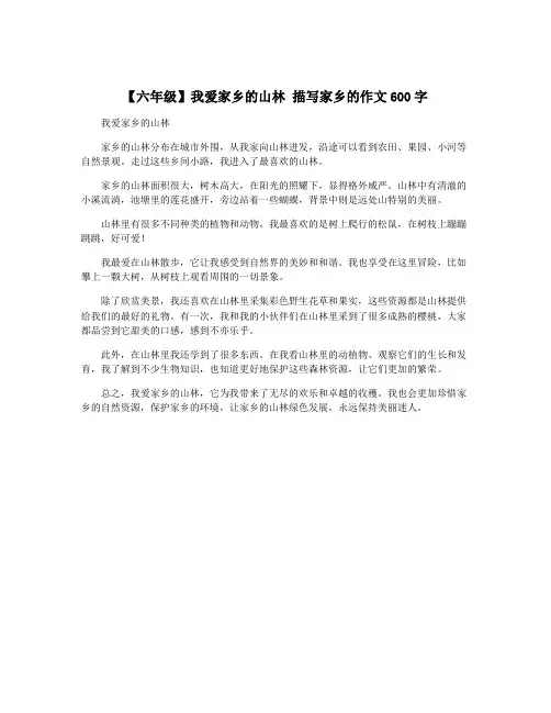 【六年级】我爱家乡的山林 描写家乡的作文600字