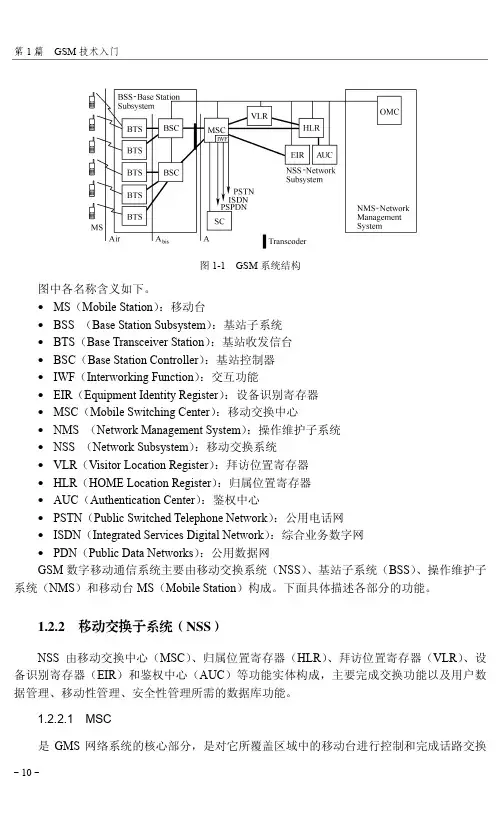 1.2.2 移动交换子系统(NSS)[共2页]