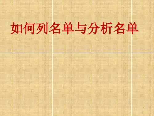 销售人员如何列名单与分析名单ppt课件