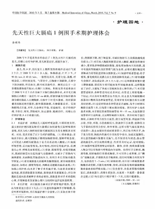 先天性巨大膈疝1例围手术期护理体会