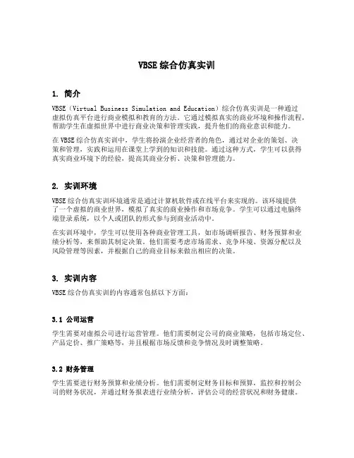 vbse综合仿真实训