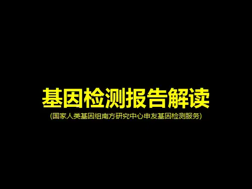 基因检测报告详细解读