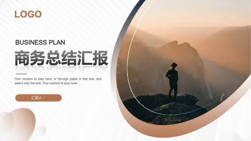 椭圆几何风蓝咖商务总结汇报通用ppt模板