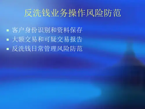 反洗钱业务操作风险防范
