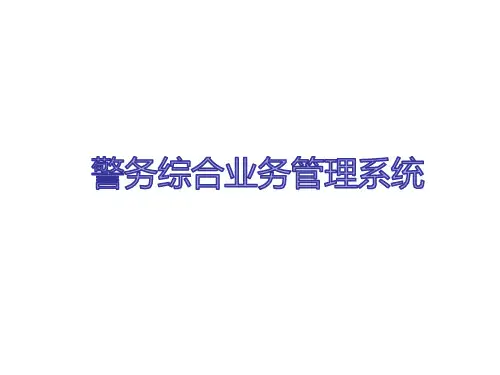 警务综合业务管理系统