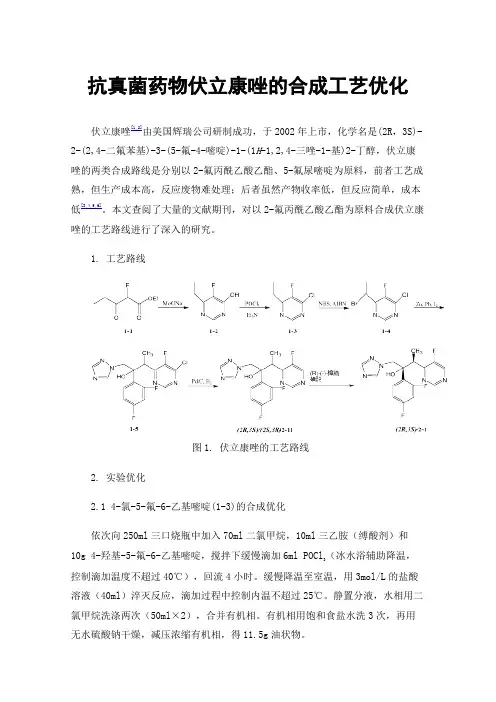 抗真菌药物伏立康唑的合成工艺优化