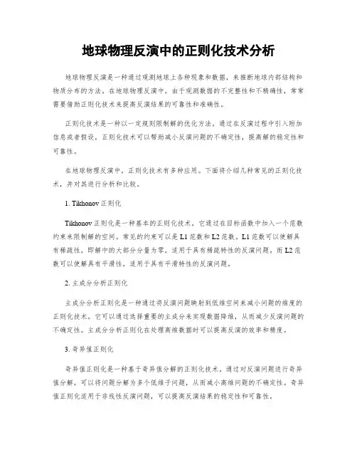 地球物理反演中的正则化技术分析