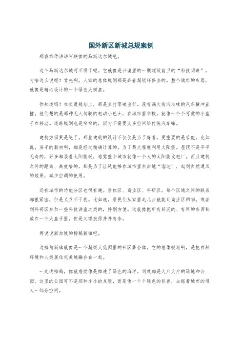 国外新区新城总规案例