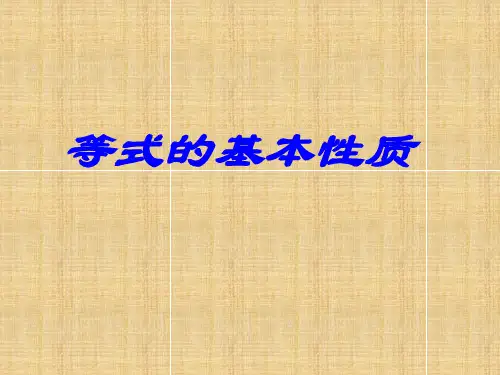 等式的基本性质
