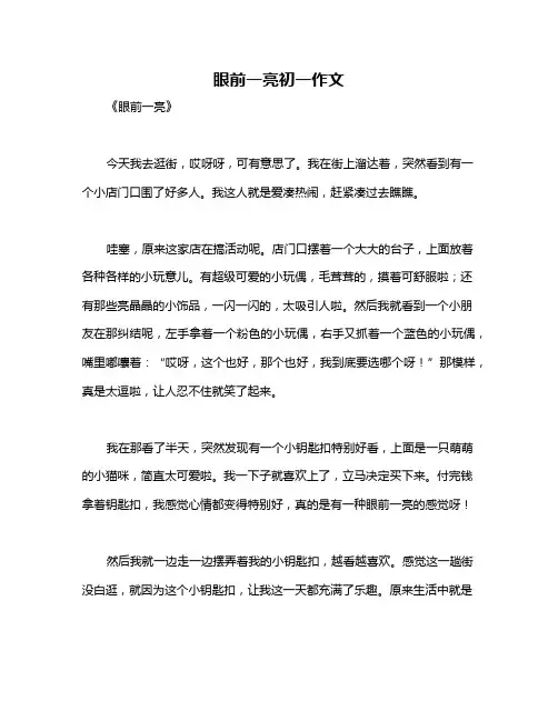 眼前一亮初一作文