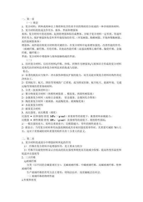 纺织复合材料复习